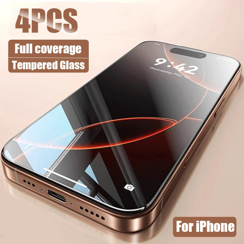 4pcs full cover tempered glass